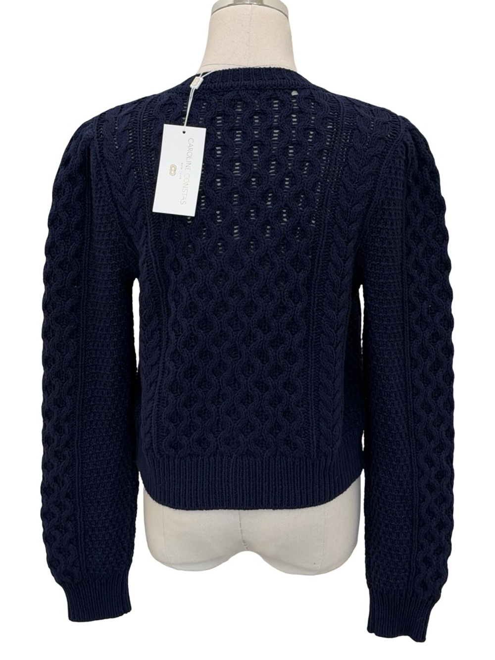 NWT Caroline Constas Cable Knit Jeweled Cardigan - Picture 5 of 7